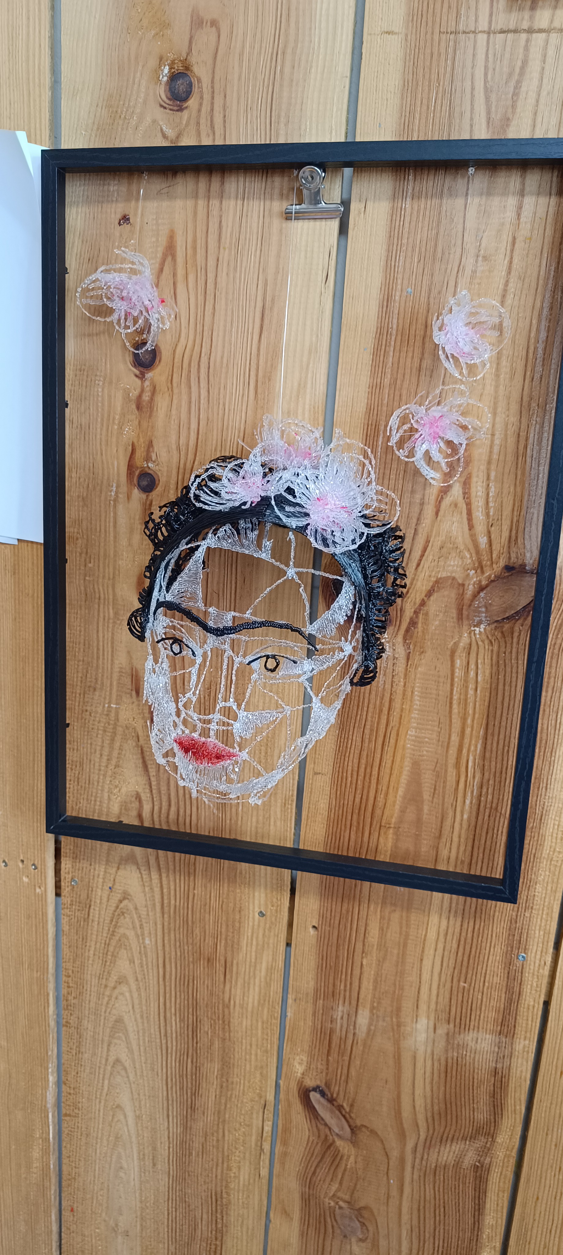 Translucent flowers for the Frida Kahlo portrait