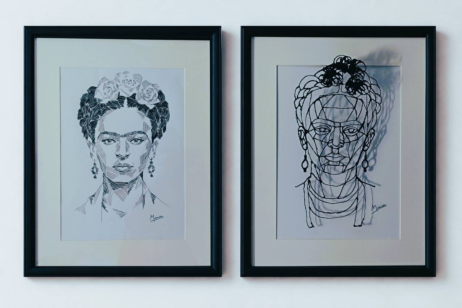 Translucent flowers for the Frida Kahlo portrait